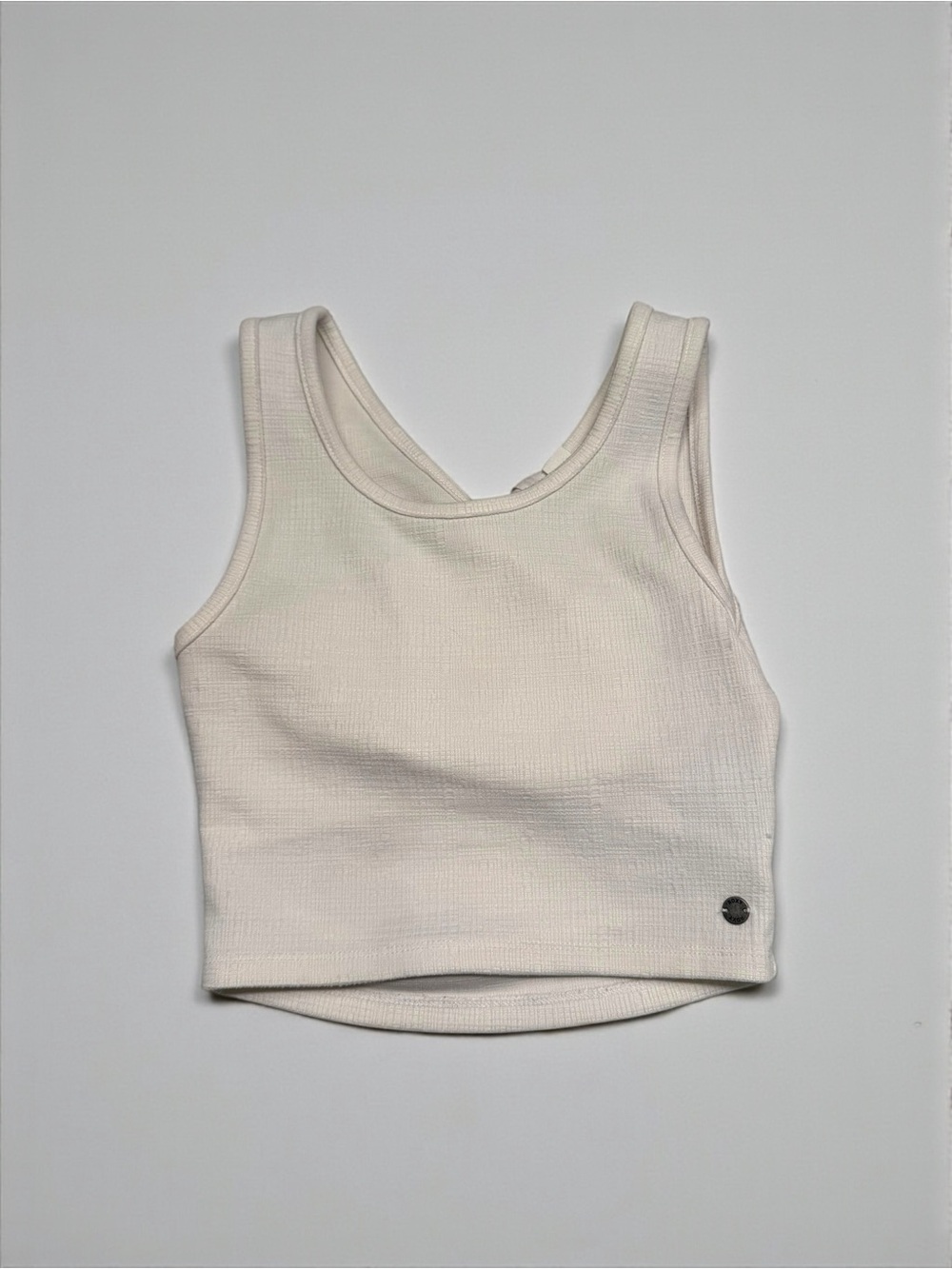 Roxy‎ White Cross-Front Ribbed Crop Top - Picture 2 of 4